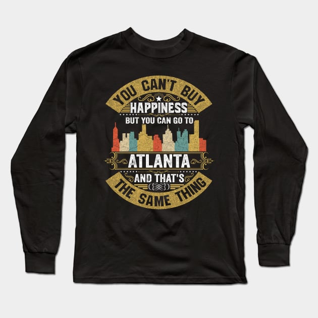 USA City Atlanta City T-Shirt I Love Atlanta Flag Georgia State Home City Atlanta Map Native American USA Flag Long Sleeve T-Shirt by BestSellerDesign